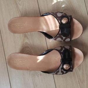 Coach wood clogs